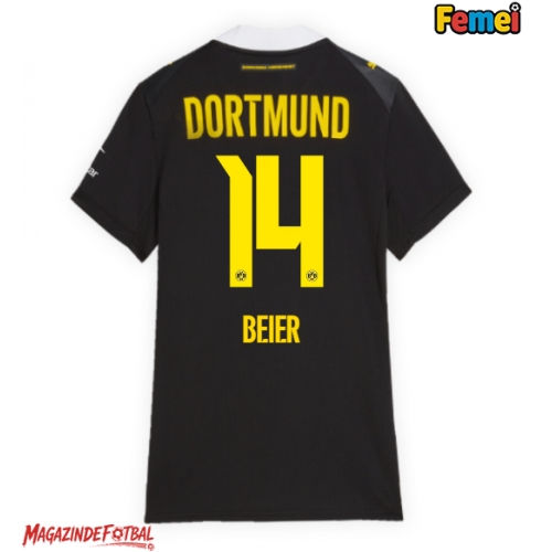 Borussia Dortmund Maximilian Beier #14 Tricou Fotbal Replică 2026-27 Femei Deplasare Borussia Dortmund Maximilian Beier #14 Tricou Fotbal Replică 2026-27 Femei Deplasare